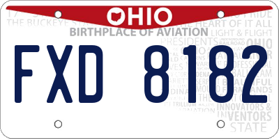 OH license plate FXD8182