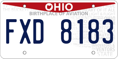 OH license plate FXD8183