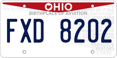 OH license plate FXD8202
