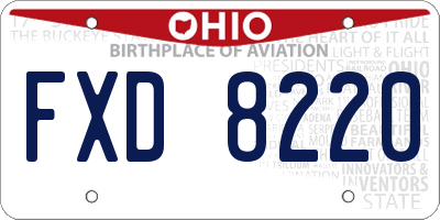 OH license plate FXD8220
