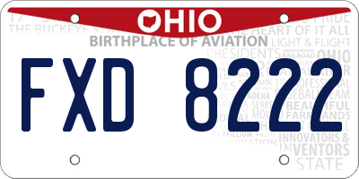 OH license plate FXD8222