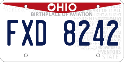 OH license plate FXD8242