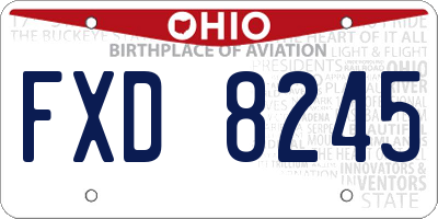 OH license plate FXD8245