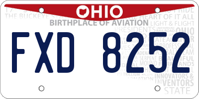 OH license plate FXD8252