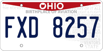 OH license plate FXD8257