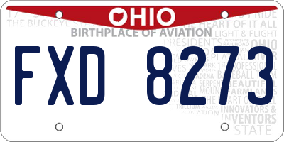 OH license plate FXD8273
