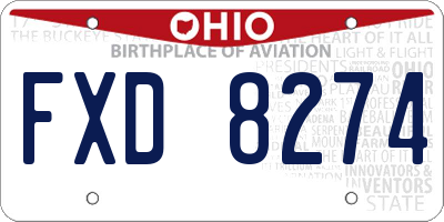 OH license plate FXD8274