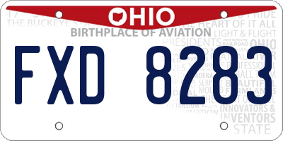 OH license plate FXD8283