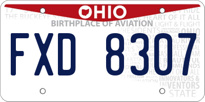 OH license plate FXD8307
