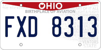 OH license plate FXD8313