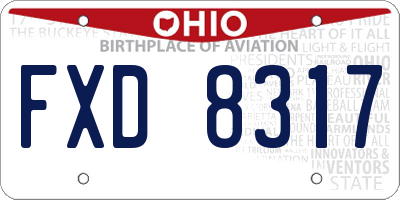 OH license plate FXD8317