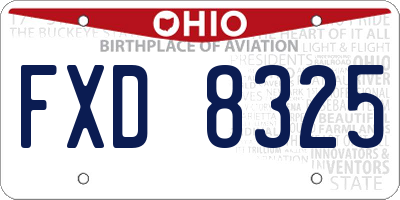 OH license plate FXD8325