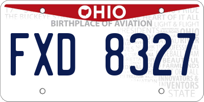 OH license plate FXD8327