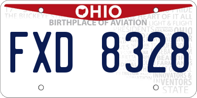 OH license plate FXD8328