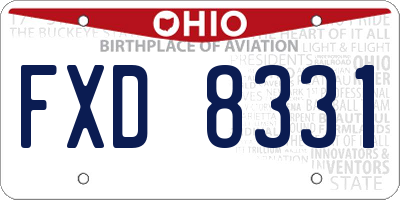OH license plate FXD8331