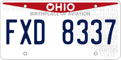 OH license plate FXD8337