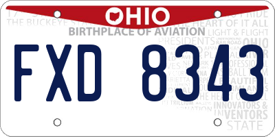 OH license plate FXD8343