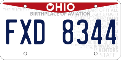 OH license plate FXD8344