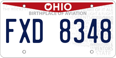 OH license plate FXD8348
