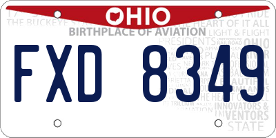OH license plate FXD8349