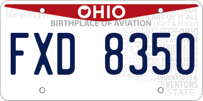 OH license plate FXD8350