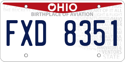 OH license plate FXD8351