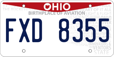 OH license plate FXD8355