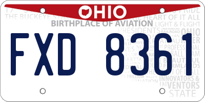 OH license plate FXD8361