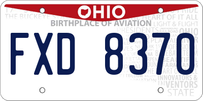 OH license plate FXD8370