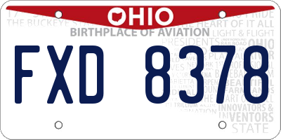 OH license plate FXD8378