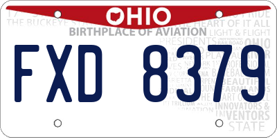 OH license plate FXD8379