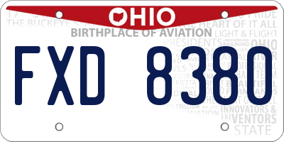 OH license plate FXD8380