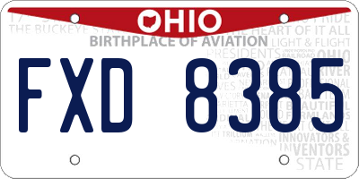 OH license plate FXD8385