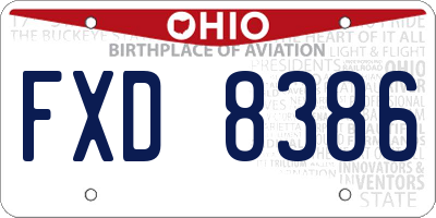 OH license plate FXD8386