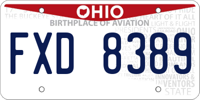 OH license plate FXD8389