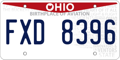 OH license plate FXD8396