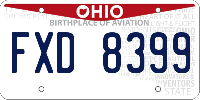 OH license plate FXD8399
