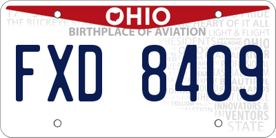 OH license plate FXD8409