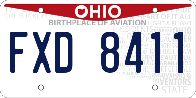 OH license plate FXD8411