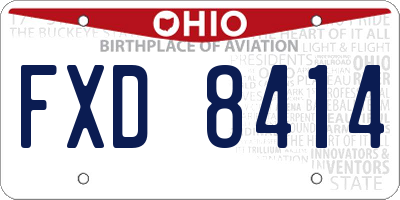 OH license plate FXD8414