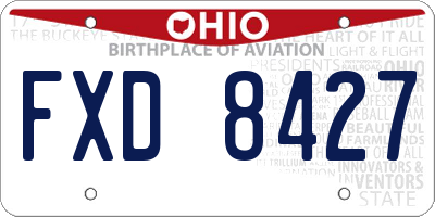 OH license plate FXD8427