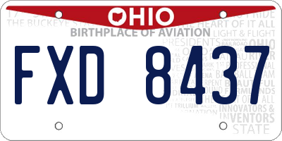 OH license plate FXD8437