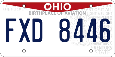 OH license plate FXD8446