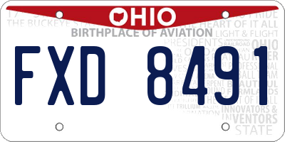 OH license plate FXD8491