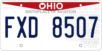 OH license plate FXD8507