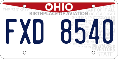OH license plate FXD8540