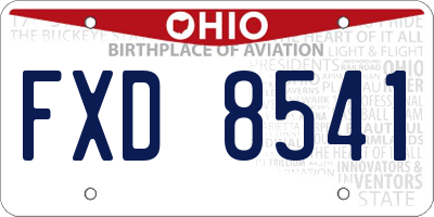 OH license plate FXD8541