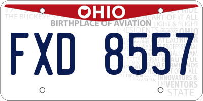 OH license plate FXD8557