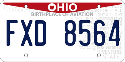 OH license plate FXD8564