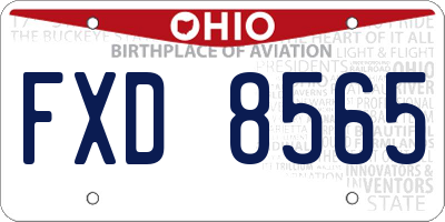 OH license plate FXD8565